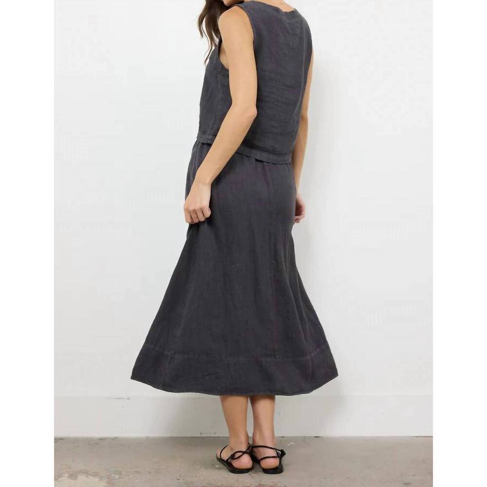 NEW LAMADE calla linen skirt in charcoal - Picture 4 of 4
